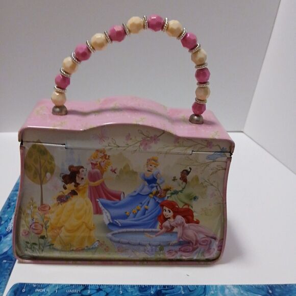 Disney Princess Metal Purse Handbag Snack Box – Beaded Handle - Picture 6 of 9